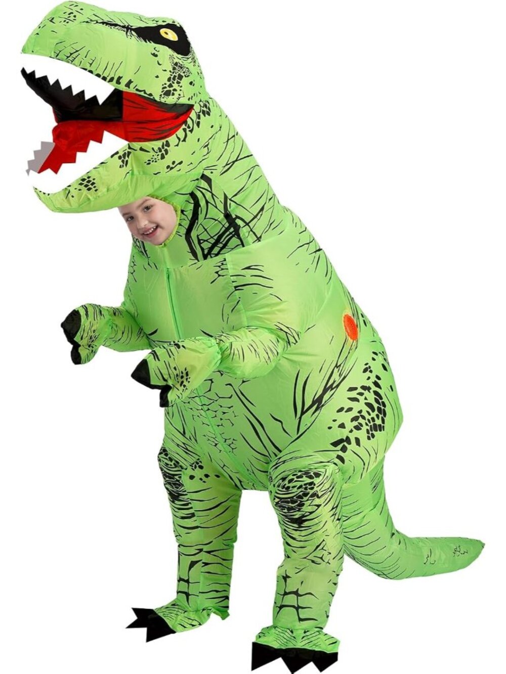 🎃Kids Green Halloween Lightweight Inflatable Blow Up T-Rex Dinosaur Costume